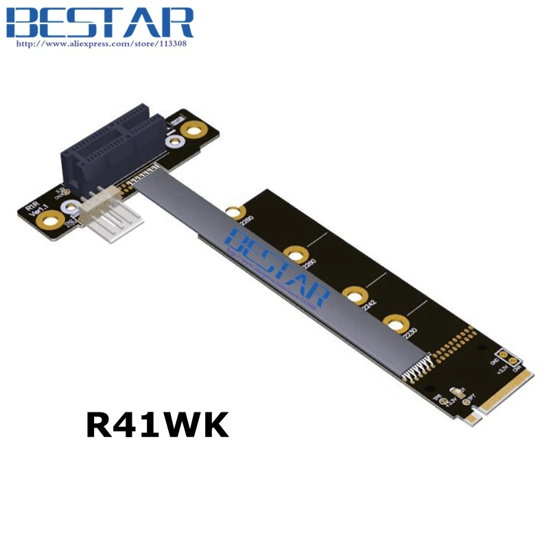 

Riser pcie 3.0 1x 16x To M2 NVMe Right Elbow mining Graphics card Extension cable 25cm 55cm M.2 NGFF PCI-E 1x Gen3.0 8Gbps Riser