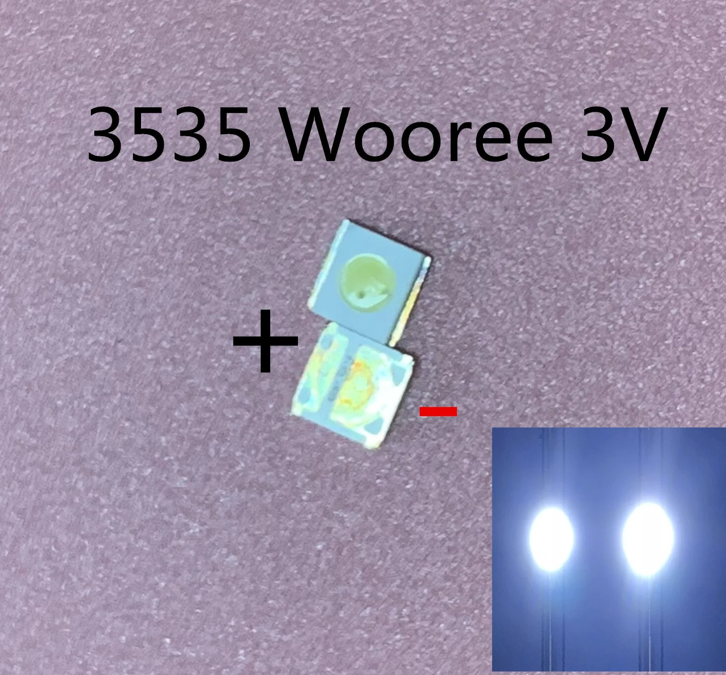 100pcs For WOOREE LED 3535 Light Beads Cool white 3V 1.85W LED LCD TV Backlight LED Backlight TV Application WM35E1F-YR07-eB