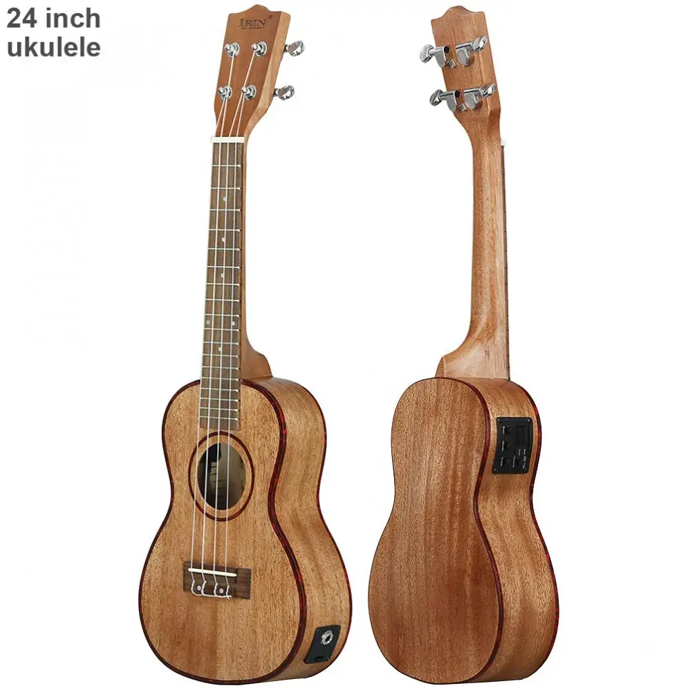 Havaiana com Captador Eletroacústico de 24 Abalone com 4 Cordas de 18 Ukulele Pol. Fret Guitarra Embutido eq