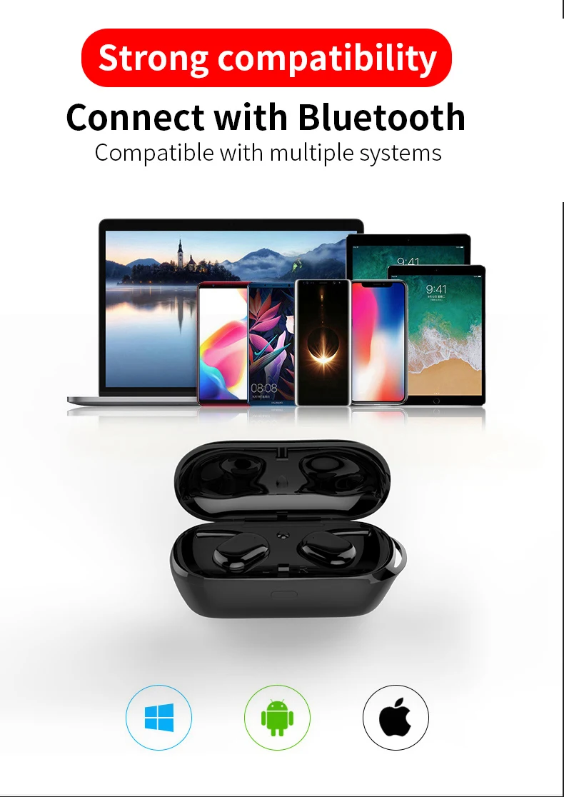 CBAOOO T2S TWS Bluetooth 5,0 наушники Беспроводная гарнитура сенсорное управление Стерео Бас водонепроницаемые наушники с зарядным устройством портативные