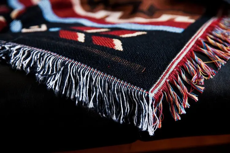 Хлопковое винтажное детское одеяло с бахромой покрывало на