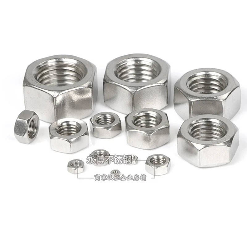 100PCS-M10/M12/M14/M16 DIN934 A2-70 304 Нержавеющая Сталь шестиугольная гайка/винтовая крышка