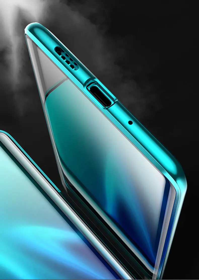 Гиперболоид, стеклянный чехол для huawei P30 Pro P20 mate, чехол, прозрачный, закаленное, полное тело, магнитный, алюминиевый, металлический чехол