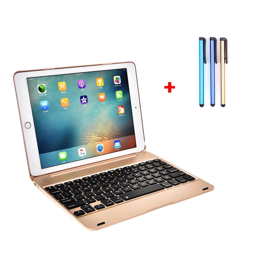 Золотой Для apple iPad air 1/2 iPad Pro 9,7 Складная Bluetooth беспроводная клавиатура 78 ключ для iPad air / защита от падения оболочка - Цвет: Золотой