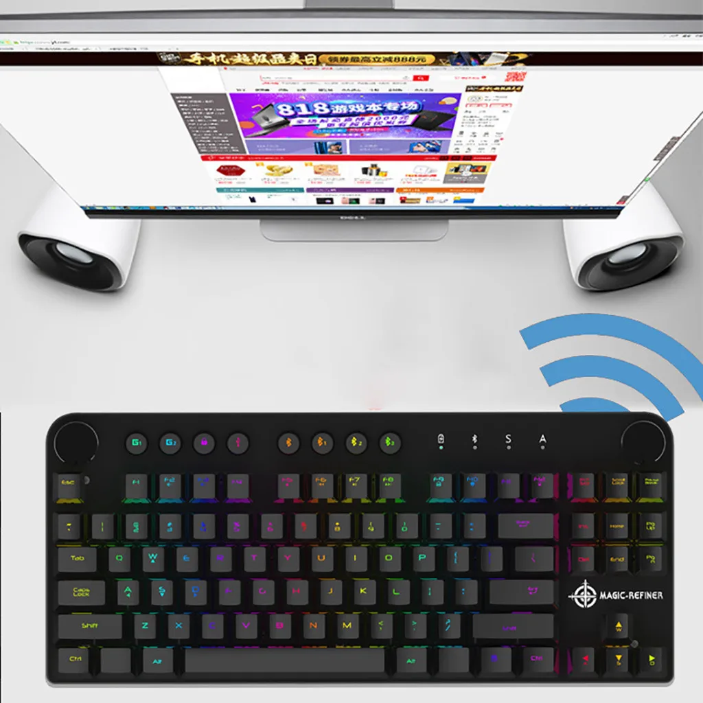 VOBERRY MK-11 Беспроводная Bluetooth+ Проводная RGB Двухрежимная квадратная механическая клавиатура