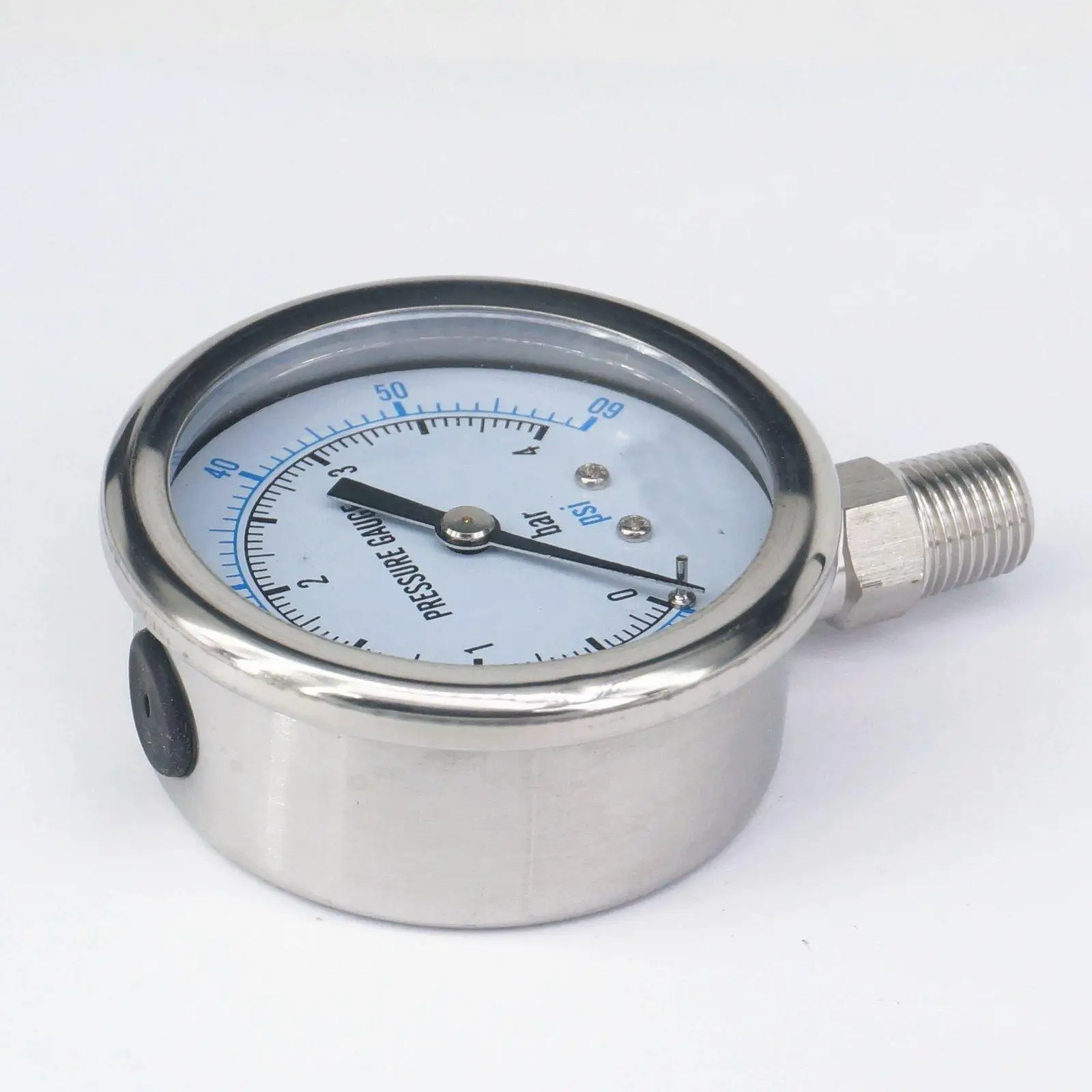0-4 бар 1/4 &quotNPT Male 60 мм Датчик давления из нержавеющей стали 304 PSI N2 пневматический