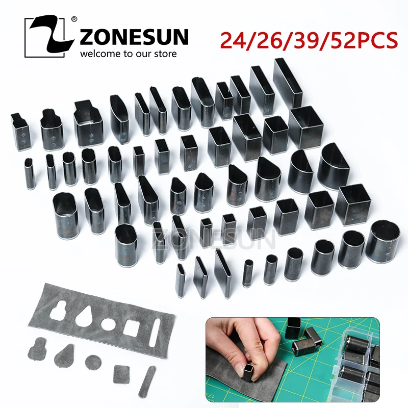 ZONESUN 52 шт. Высокоуглеродистая сталь перфоратор с круглым отверстием сделай сам