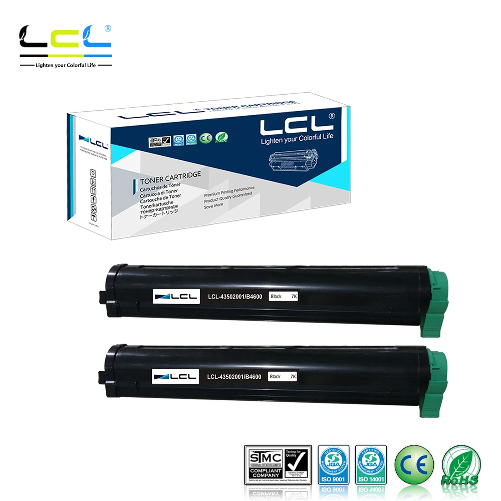 LCL 43502001 B4400 (2pk Black) Toner Cartridge Compatible for OKI B4400/B4400N/B4600/B4600N