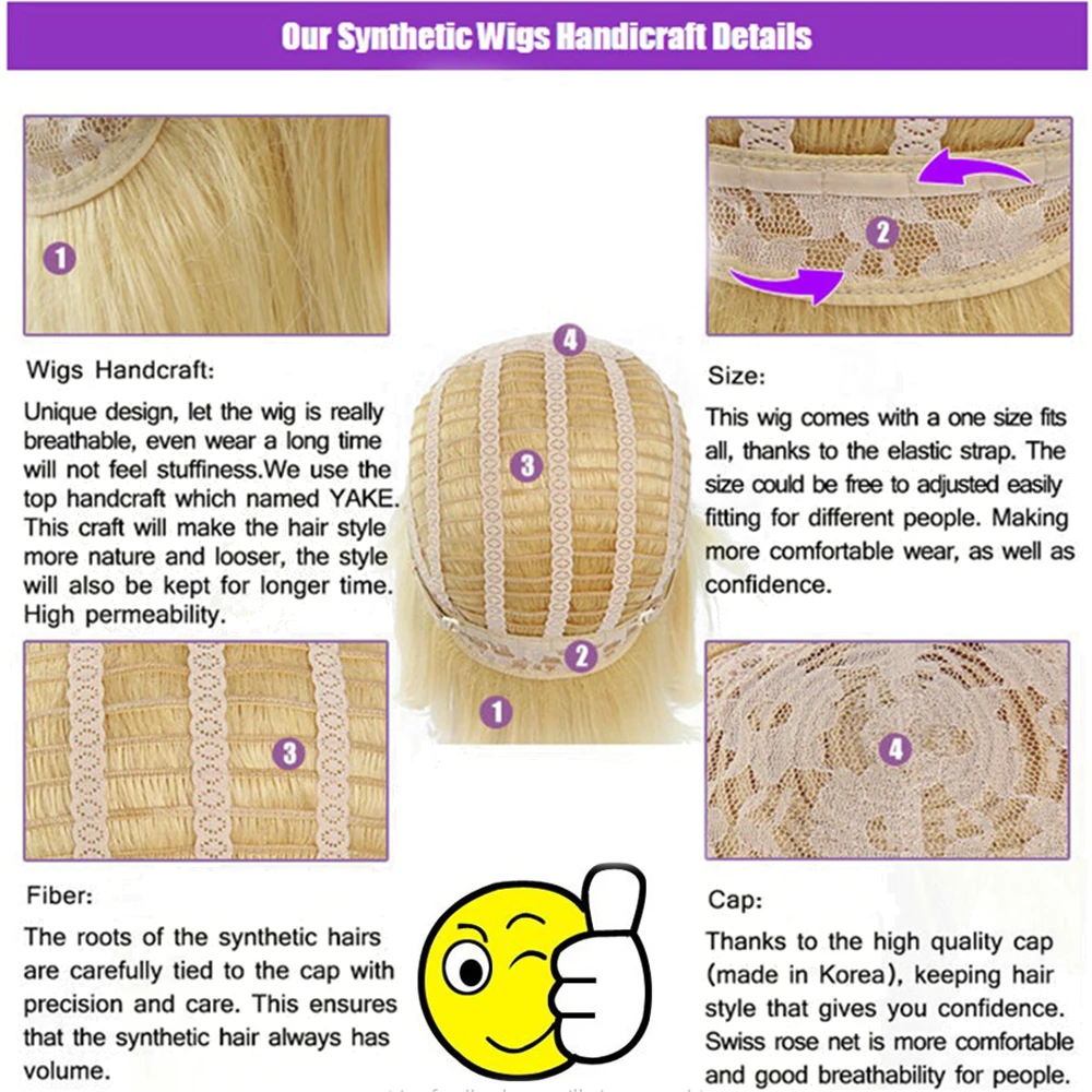 

S-noilite Long Wigs Wave Heat Resistant Synthetic Glueless Wigs with Bangs Natural Hairpieces