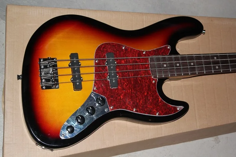 Бесплатная доставка Пользовательские клен шеи F Jazz Bass Винтаж активные