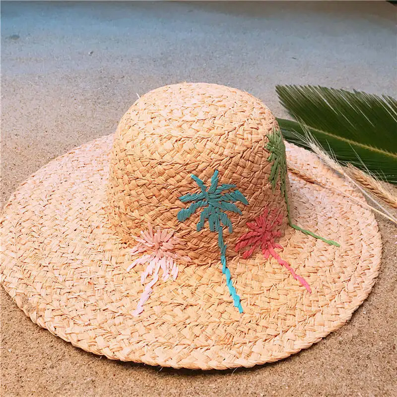 100% ручная работа плетение рафия Соломенная женская купольная шляпа от солнца для