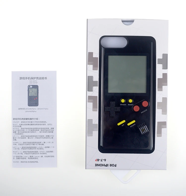 Данные лягушка тетрис игровые консоли для iPhone чехол Мини Портативная игра для iPhone 6/6s Ретро Чехол для игровой приставки для iPhone 7 8P X/XS