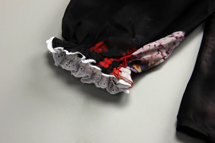 Женская тонкая рубашка с длинным рукавом и принтом |