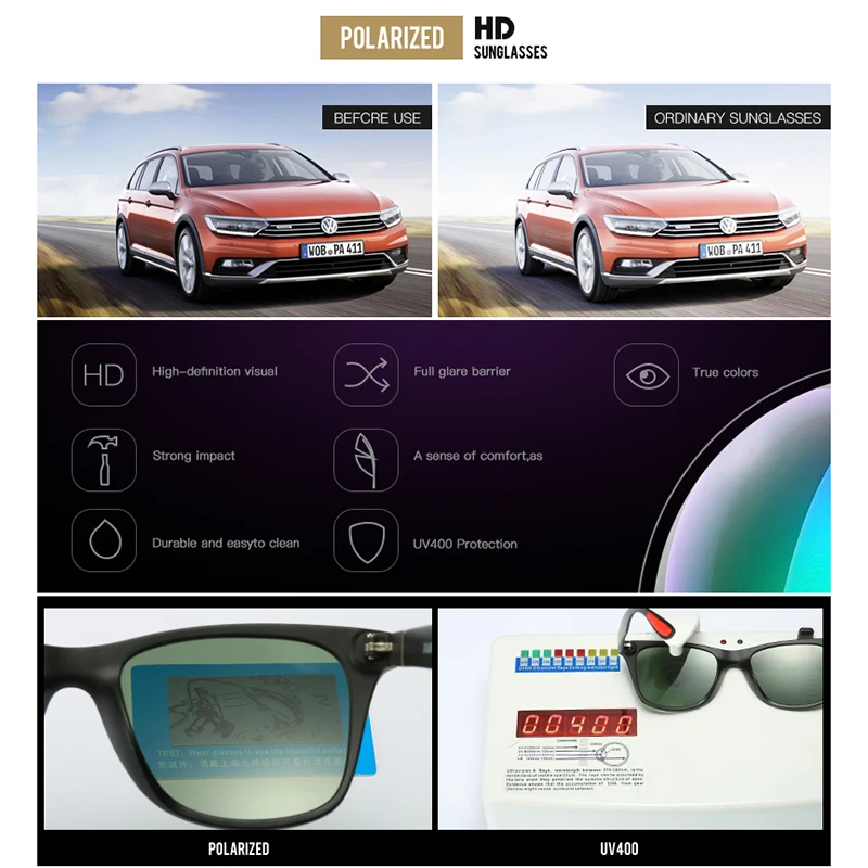 MATIC Черный квадрат Modis Поляризованные большие солнцезащитные очки мужские Кен