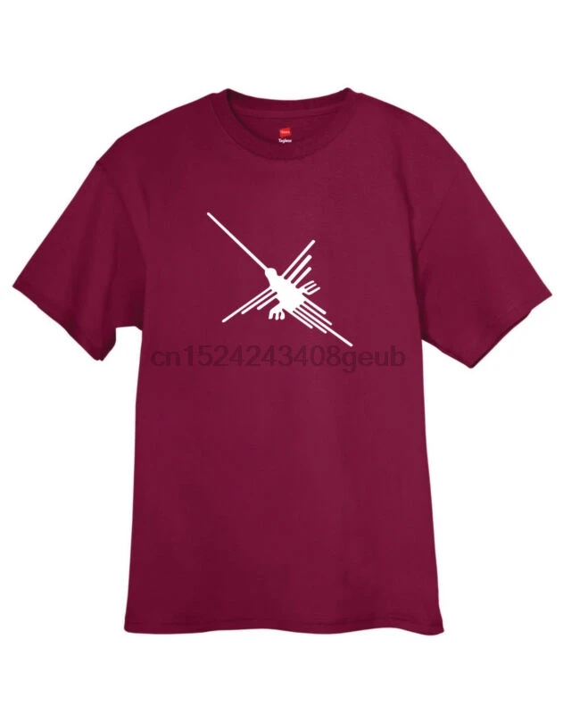 Nazca линия Колибри Перу футболка без надписи Мужская с бесплатной наклейкой