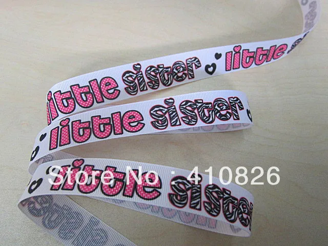 Q & N лента 7/8 дюймов little sister Grosgrain ленты для свадьбы рождественской вечеринки