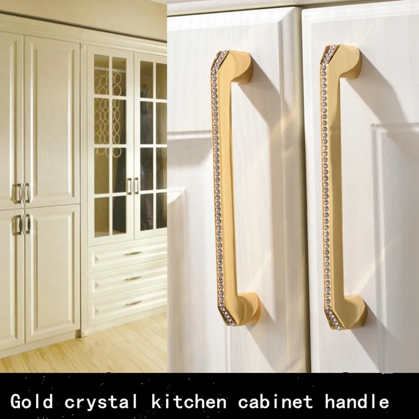 192 мм модная роскошная хрустальная ручка для мебели вильядом 128 серебристо