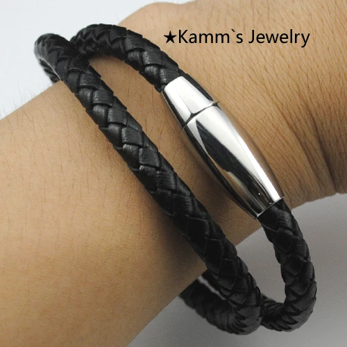 Двухконтурный браслет из черной нержавеющей стали ancora jamaica pulseira prata frozen Bracelet tribal