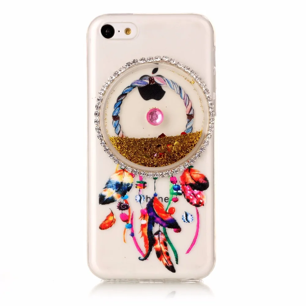 Для Apple iPhone 5C случае роскошный блеск Bling зыбучие пески блестящие случаев Мягкие