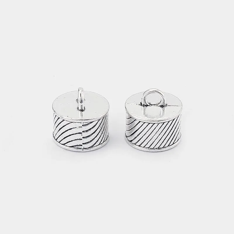 

10pcs twill End Caps Beads Fit Tassel And Round Leather Cord Bracelet Necklace Anklet Making Jewelry Findings