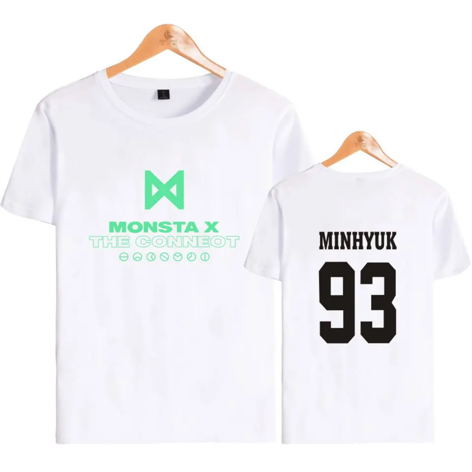 VAGROVSY KPOP MONSTA X Футболка женская мужская последний альбом фанатов поддержка Футболка хлопок с коротким рукавом топы MONSTA X THE CONNEOT футболка