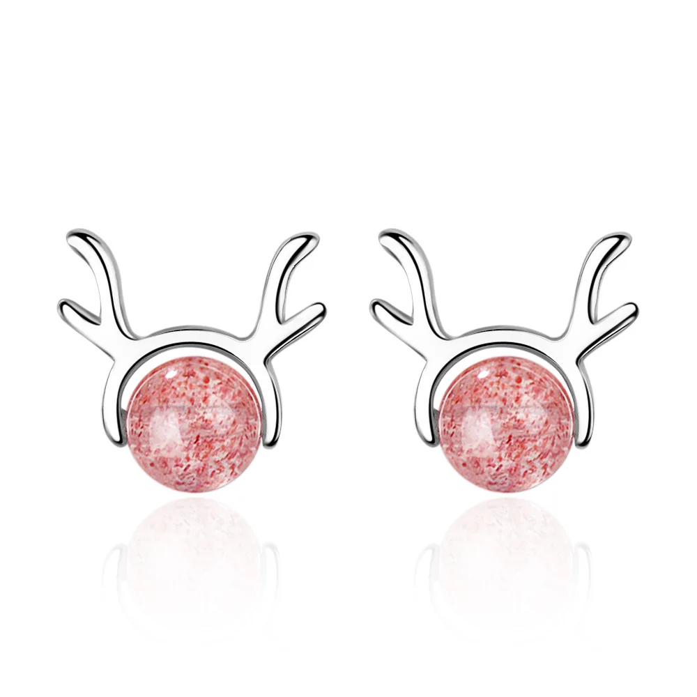 

Casual Christmas Elk Deer Animal 925 Sterling Silver Female Stud Earrings Original Jewelry For Women No Fade Drop Shipping Girls