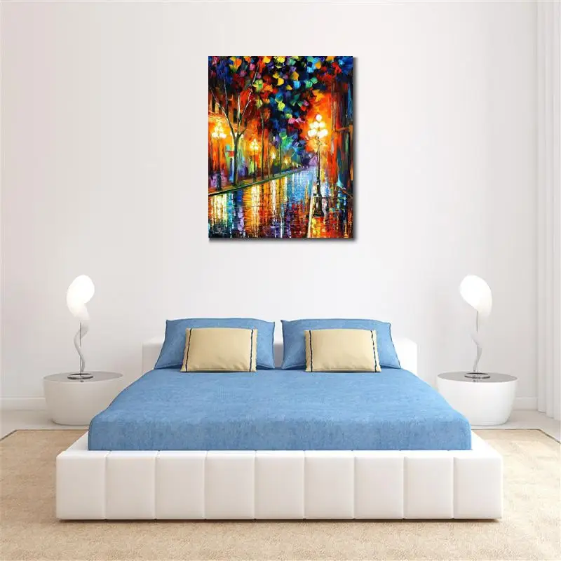 Современный пейзаж Искусство до утра палитра нож картина маслом на холсте