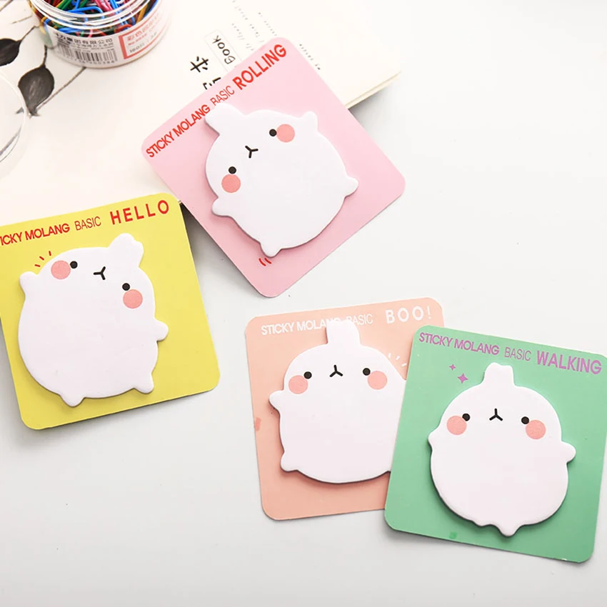 

1 Pad, 20 Sheet/Pad Cute Colorful Sticky Notes Rabbit Memo Pad Sticky Note Bookmark Sticker Planner Scrapbooking Stickers