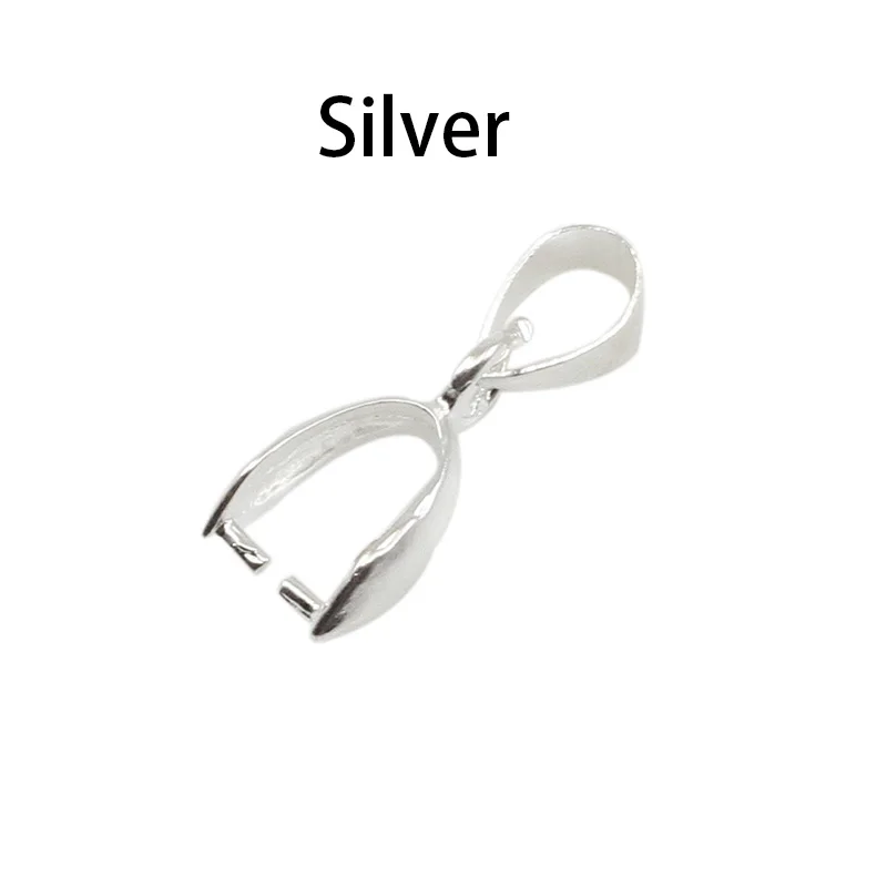 Silver 50 шт./лот Золото Серебро Медь застежки для подвесок крюк, зажимы для самостоятельного изготовления ювелирных изделий Цепочки и ожерелья Подвески застежка - Цвет: Silver