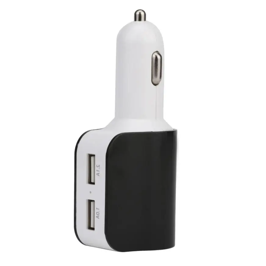 3.1A 2 USB односторонняя розетка для автомобильного прикуривателя Разветвитель зарядное устройство адаптер питания Прямая поставка 6,22/35 - Название цвета: Черный