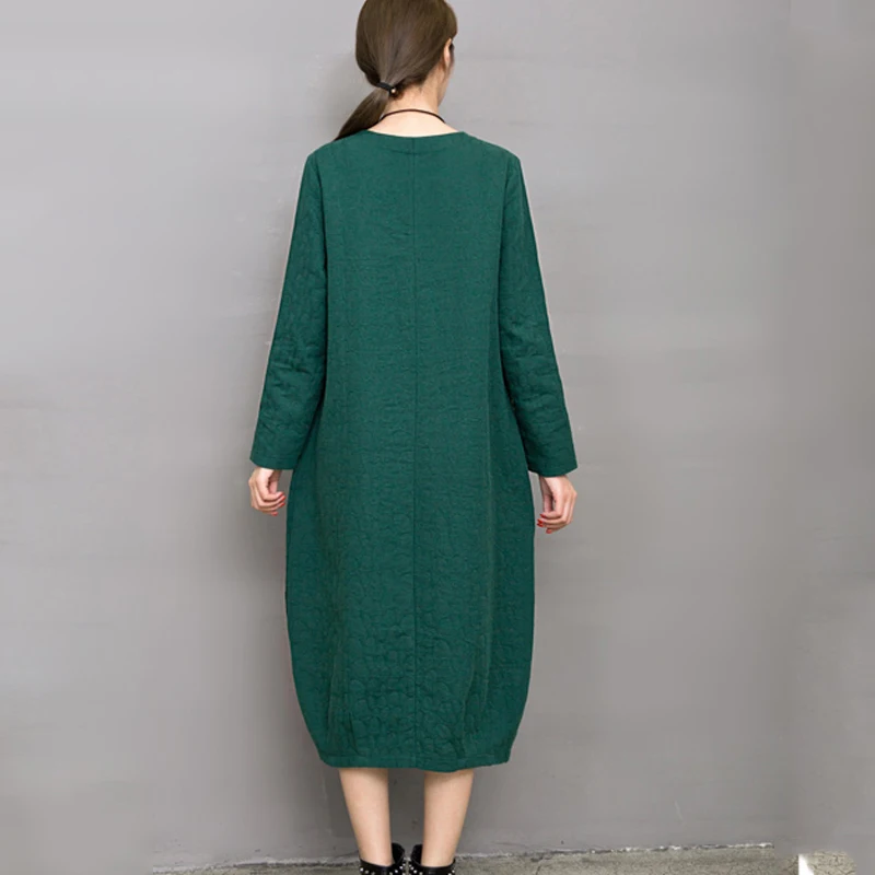 2016 женская мода осень Хлопок Белье Платья женские V-образным Вырезом С Длинным