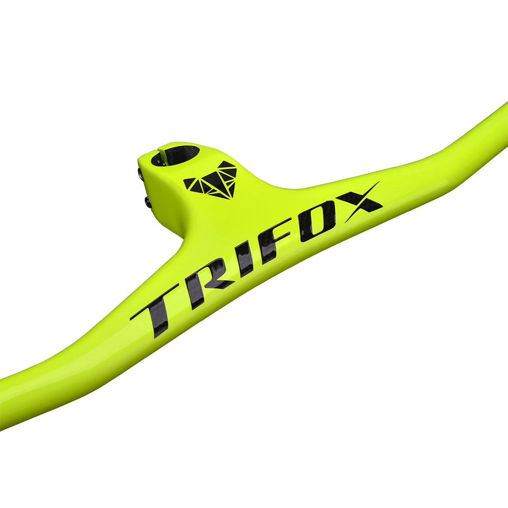 TRIFOX карбоновые MTB велосипедные рули и стволовые интегрированные 28,6 мм, 600-800 мм, углеродные рули для горных велосипедов - Цвет: Yellow