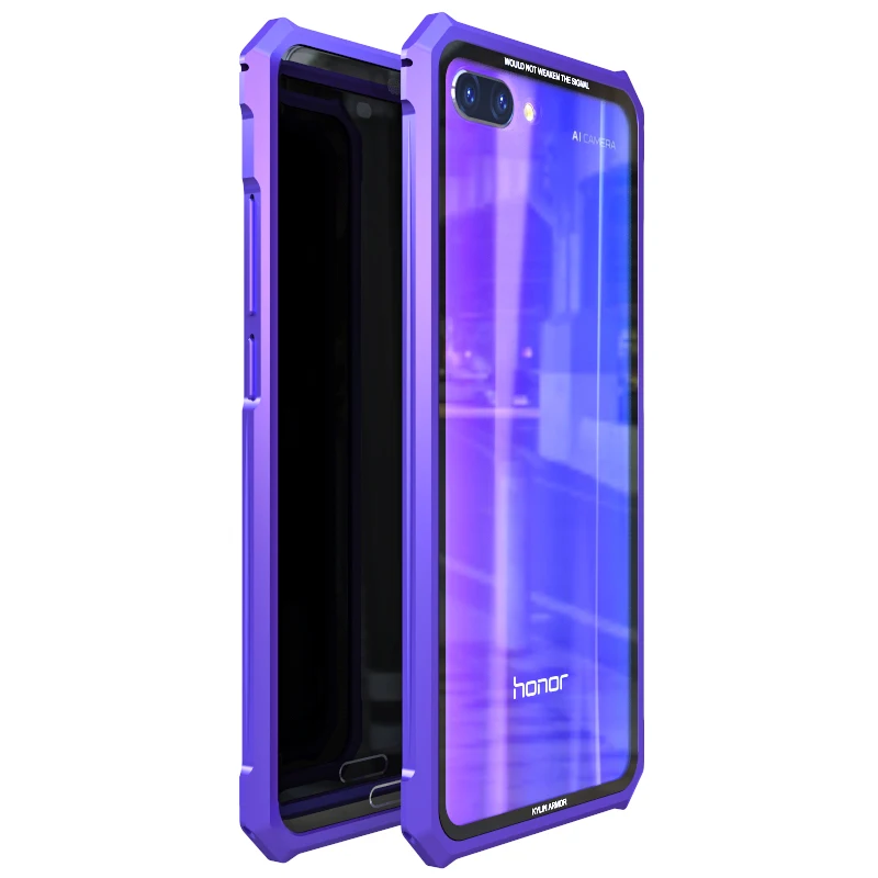 Для huawei Honor 10 защитный чехол самолета Бампер металлический винт сотовый телефон чехол для Honor10 с прозрачной задней закаленное Стекло