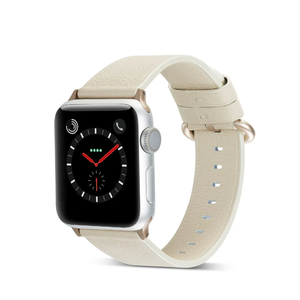 Ремешок спортивный из натуральной кожи для apple watch band 42 мм 38 браслет iwatch 4 44 40 Series 3 2