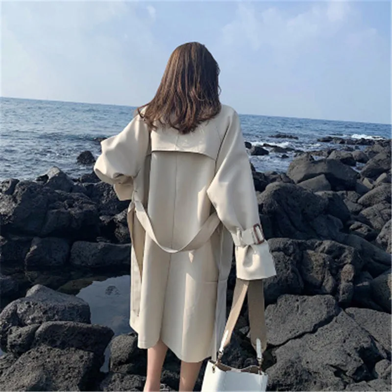 New Arrival 2019 Big Size Teenager Casual Trench Coat With Belt Women's Spring Autumn Long Raincoat Female Outwear 770 | Женская