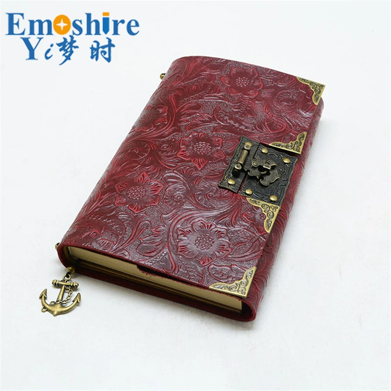 安い Emoshire最新本革デザイン旅行者のノートブックヴィンテージヨーロッパスタイルトラベルジャーナル日記手作りギフトn117