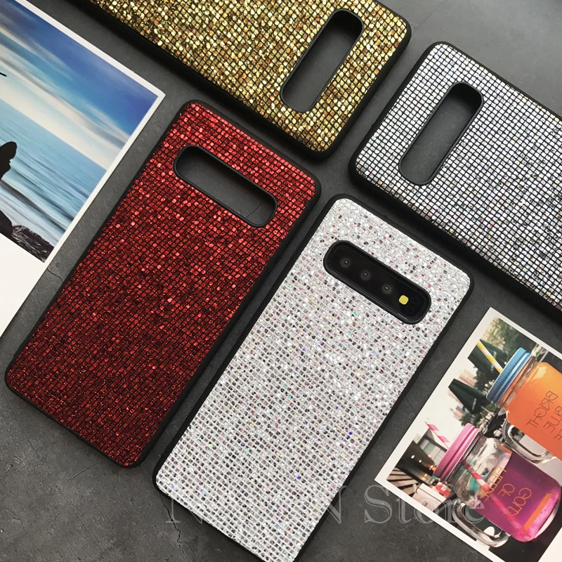 Чехол-накладка для Samsung Galaxy S20 Ultra S10 S9 S8 Plus S10e Note 9 8 силиконовый с блестками |