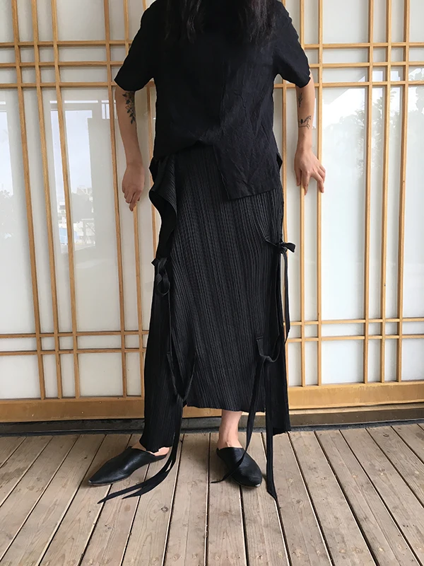 Miyake несимметричный дизайн оригинальной дизайнерской юбки и юбки frenuum