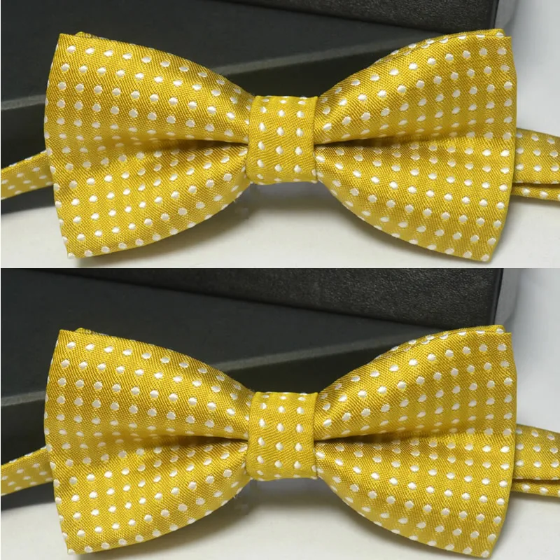 Мужской галстук бабочка для мальчиков качественный в горошек Желтые красные