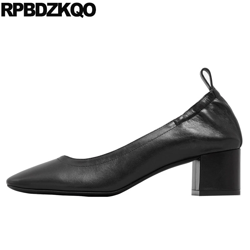 Плюс размер Квадратный носок Размер 4 34 замша красочный обувь насосы дизайнер