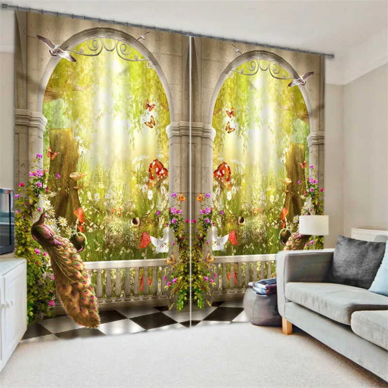 

2017 Modern Luxury Dream forest Blackout Window Curtains For Kids Bedding room Living room Hotel Drapes Cortinas