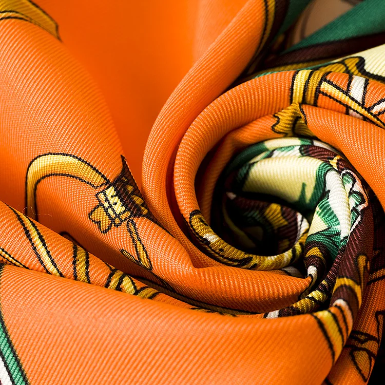 POBING роскошный бренд 100% шелк квадратные шарфы испанская карета принт хиджаба