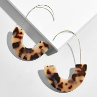 new dangle earrings leopard grain multi color big hook acrylic earrings special design semicircle resin drop earring za brincos