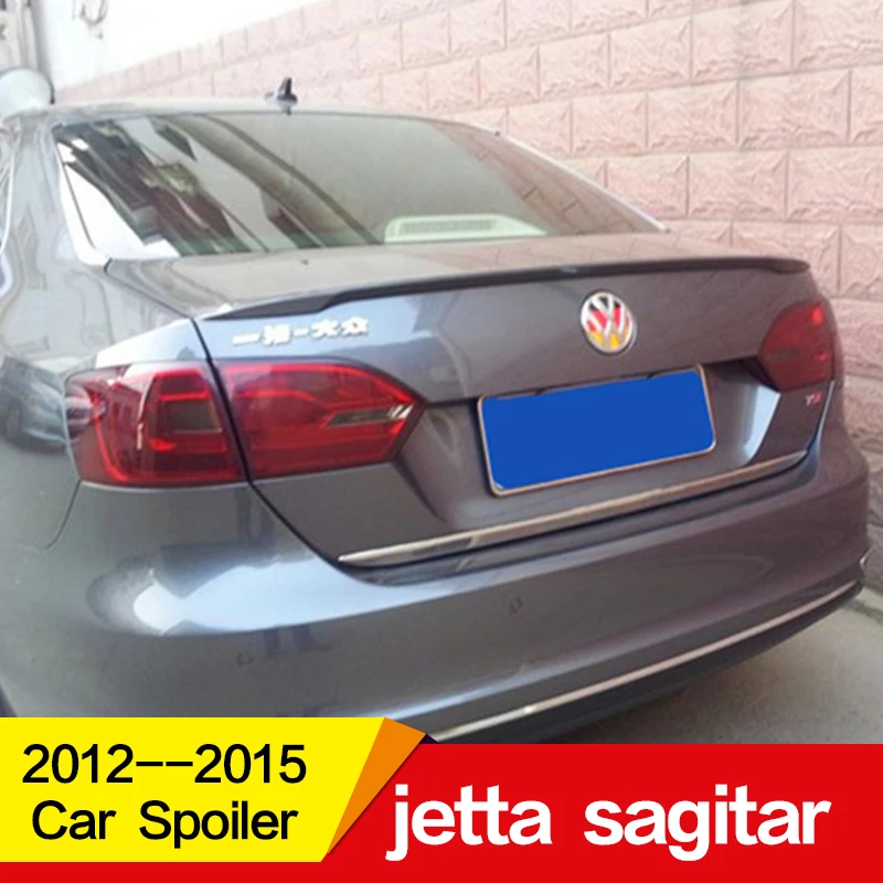 Использовать для Volkswagen Sagitar mk6 спойлер Jetta 2012- год заднее крыло автомобильное украшение с цветом автомобиля переоборудование аксессуара