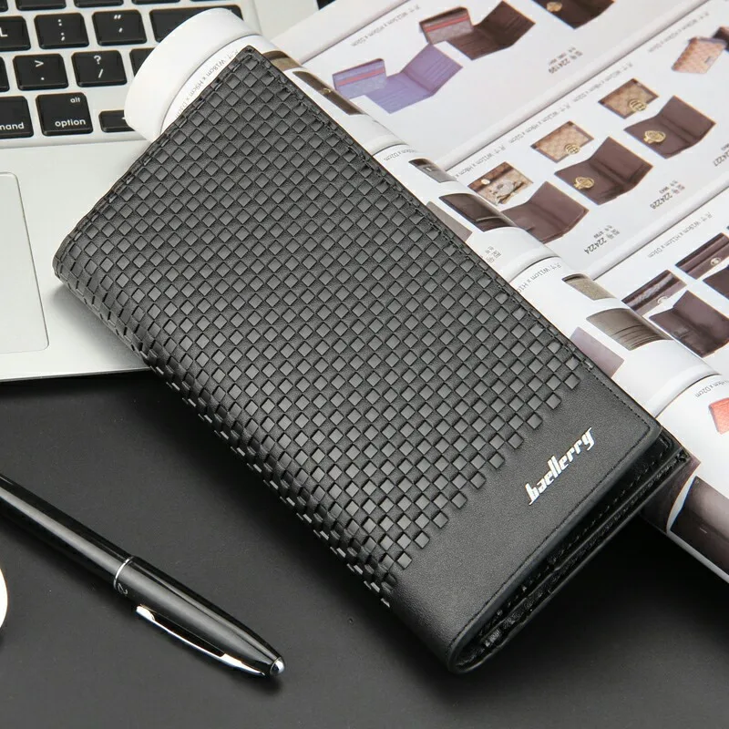 Модный новый мужской кошелек из черной искусственной кожи деловой Длинный