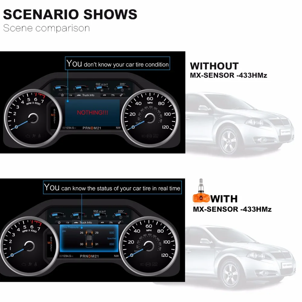 Autel TPMS Сенсор MX-Сенсор 433 МГц Инструменты для ремонта шин TPMS Сенсор Поддержка программирования с TS501 TS508 MX Сенсор 433 МГц