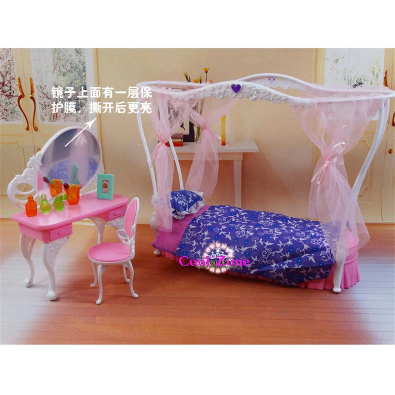 Миниатюрная мебель розовая Дворцовая кровать Sweet Dream комната для кукольного