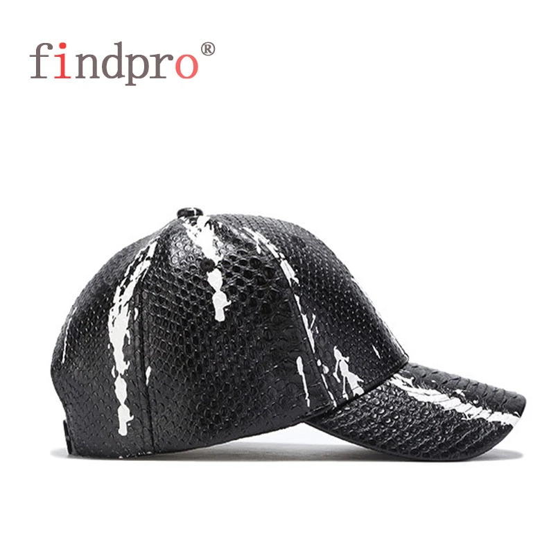 Мужская бейсболка findpro черная из искусственной кожи осенняя Кепка-водителя