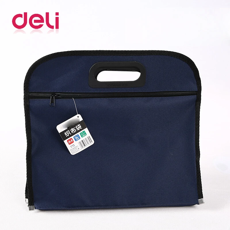 Deli, 1 шт., сумка для файлов, холщовая, портативная, портфель, для бизнеса, офиса, на молнии, сумка для файлов, B4, толстый портфель, сумка для хранения, A4, 340*305 мм