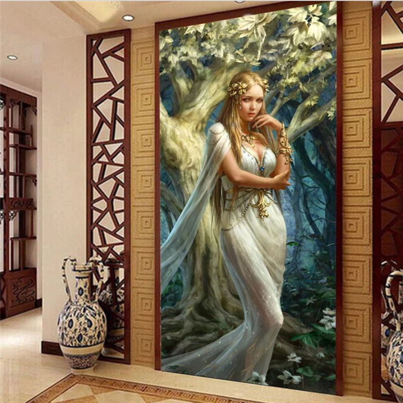 

beibehang European and American oil painting beauty mystery background wall custom large fresco wallpaper papel de parede